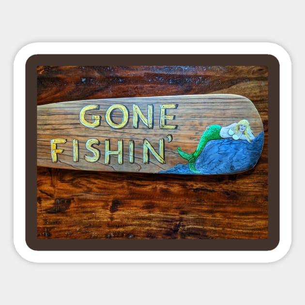 Gone Fishin' Mermaid Sticker by Matt Starr Fine Art